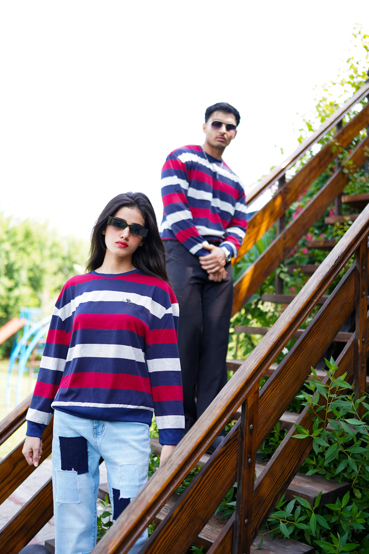 Bold Blood Red Striped Shirt