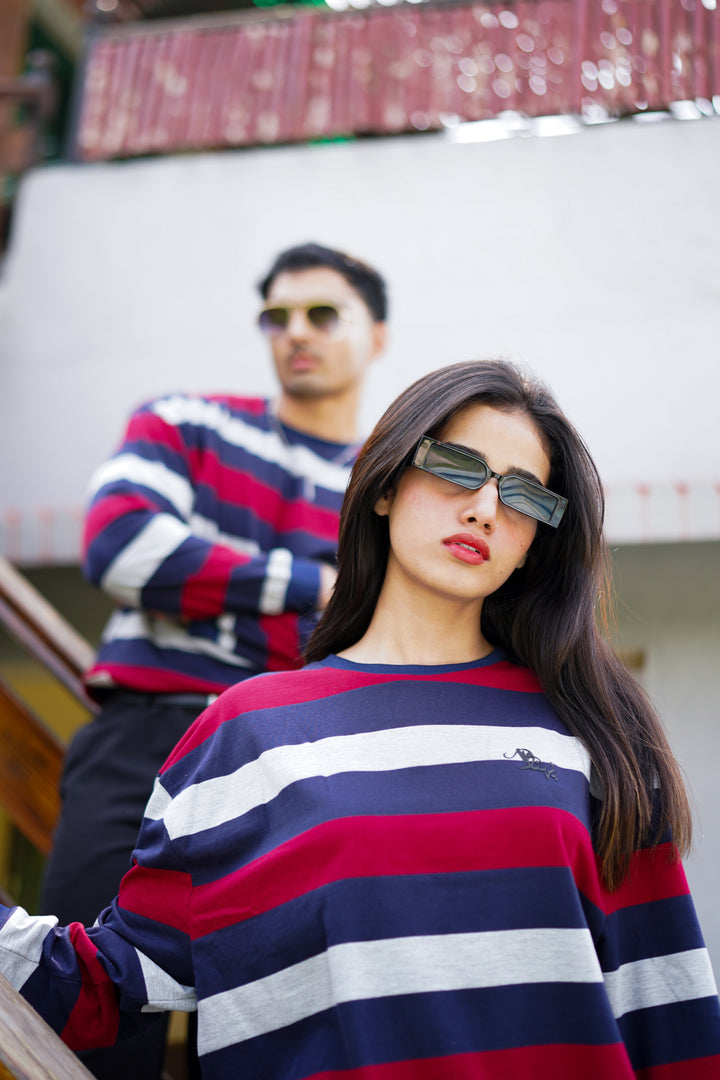 Bold Blood Red Striped Shirt